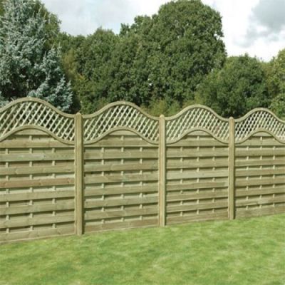 6ft Omega Lattice Top Fence Panel (1800 x 1800mm) - Pressure Treated Green Timber