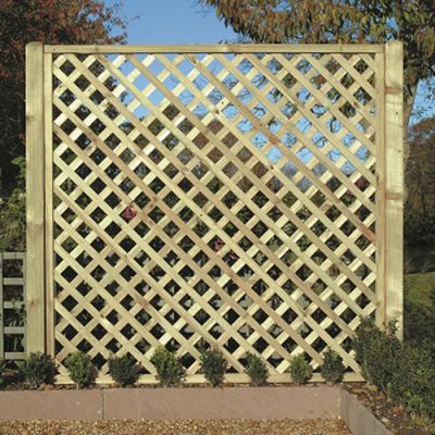 6ft Heavy Diamond Lattice Fence Panel (1800 x 1800mm) - Pressure Treated Green Timber