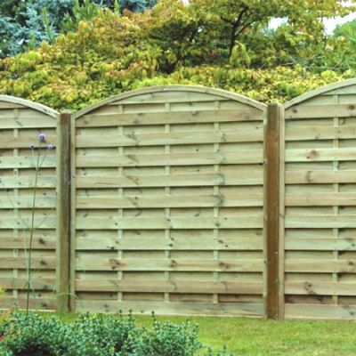 6ft Arched Horizontal Fence Panel (1800 x 1800mm) - Pressure Treated Green Timber