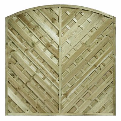 6ft V Arched Madrid Fence Panel (1800 x 1800mm) - Pressure Treated Green Timber