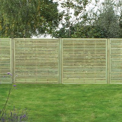 6ft Slatted Fence Panel (1800 x 1800mm) - Pressure Treated Green Timber