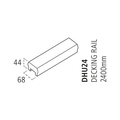 Cheshire Mouldings Universal Decking Rail inc Fillet (2400 x 44 x 68mm)