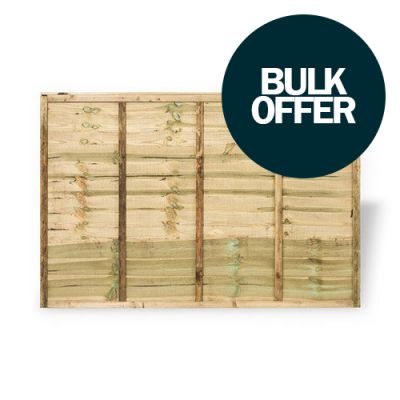 6ft x 4ft Traditional Lap Fence Panel (1828 x 1200mm) - Pressure Treated Green Timber