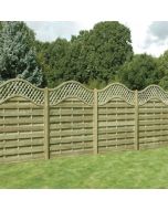 6ft Omega Lattice Top Fence Panel (1800 x 1800mm) - Pressure Treated Green Timber