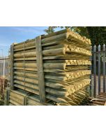 6ft Half Rounded Pointed Fence Post (1800 x 100 - 125mm) - Peeled & Pressure Treated