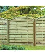 6ft Arched Horizontal Fence Panel (1800 x 1800mm) - Pressure Treated Green Timber