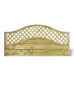 3ft Omega Lattice Top Fence Panel (1800 x 900mm) - Pressure Treated Green Timber