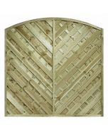 6ft V Arched Madrid Fence Panel (1800 x 1800mm) - Pressure Treated Green Timber